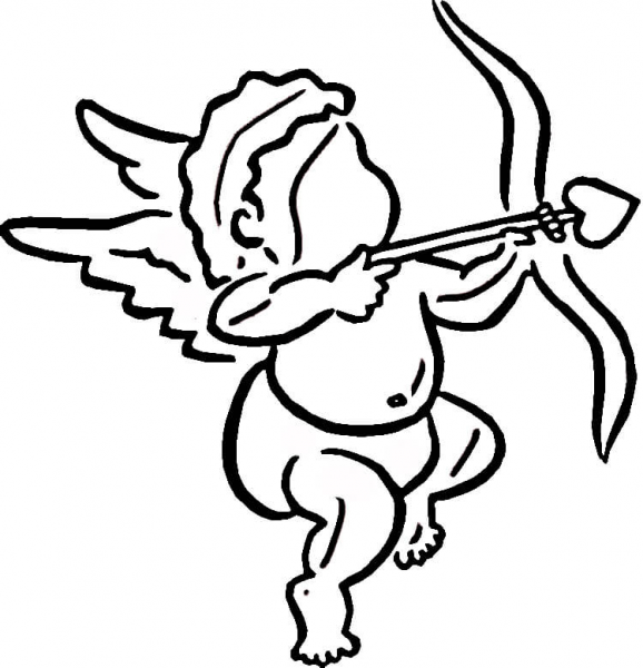 Cupid Makes Choice coloring page image