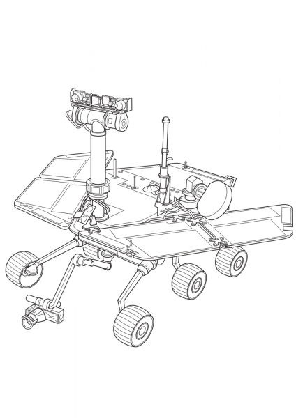 Curiosity Mars Rover coloring page image
