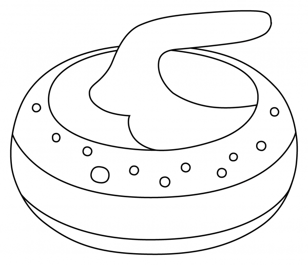 Curling Stone Emoji coloring page image