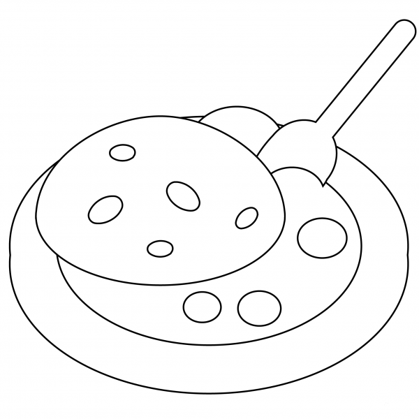 Curry and Rice Emoji coloring page image