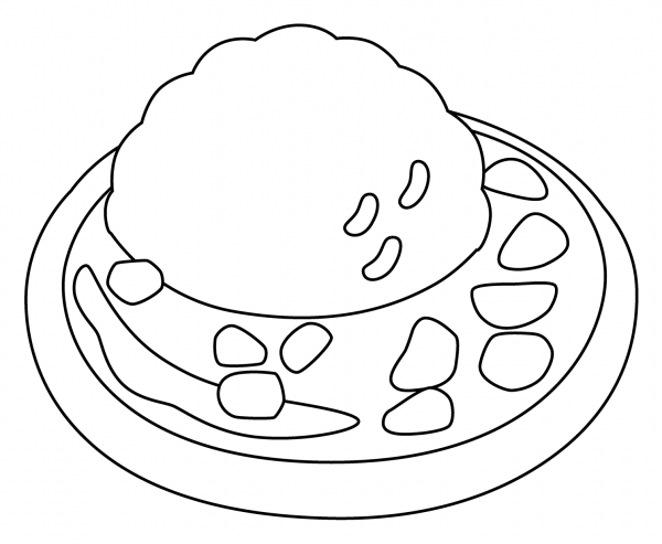 Curry Rice Emoji coloring page image
