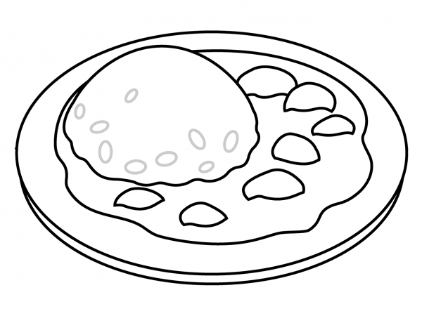 Curry Rice Emoji coloring page image