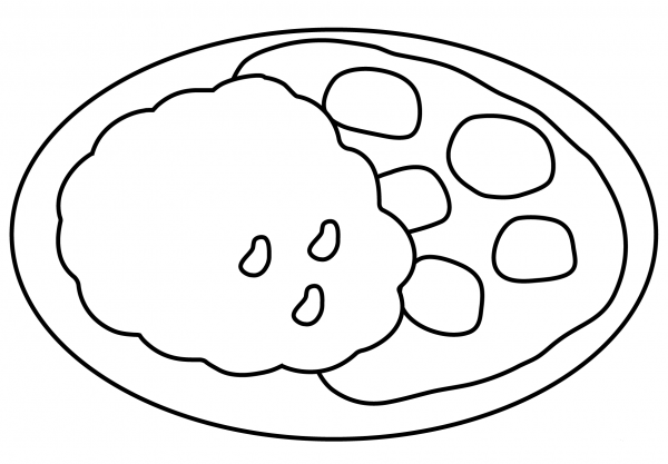 Curry Rice Emoji coloring page image