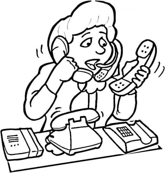 Customer Service Operator coloring page image