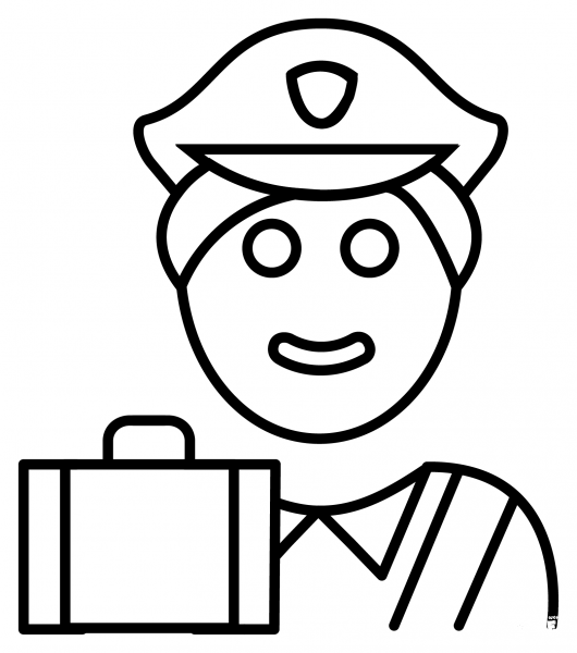 Customs Emoji coloring page image