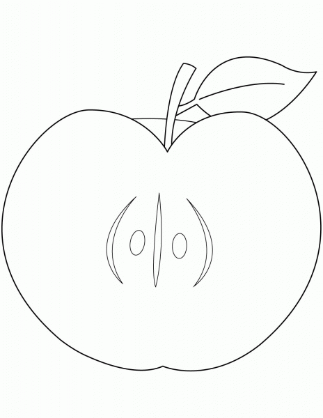 Cut Apple  coloring page image