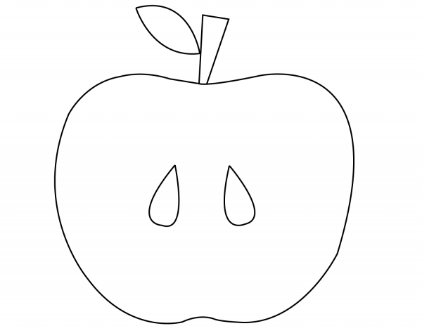 Cut Apple  coloring page image