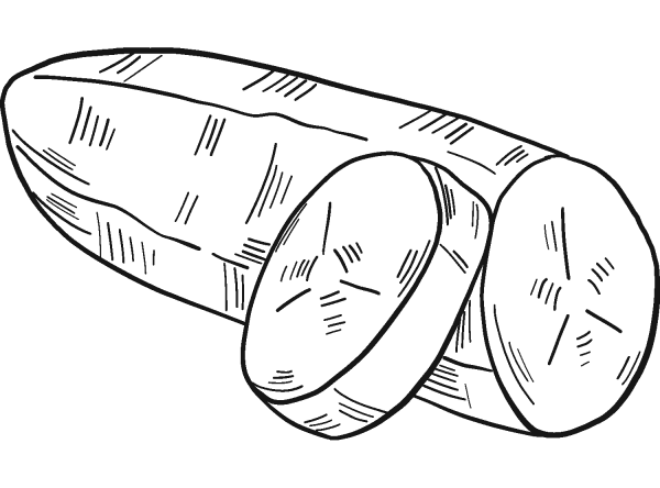 Cut Banana coloring page image