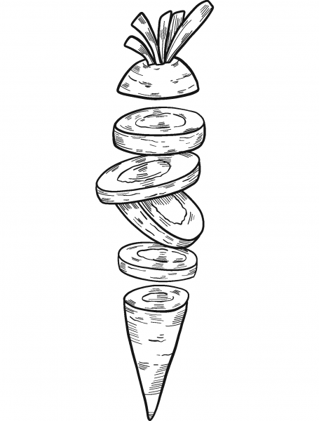 Cut Carrot coloring page image