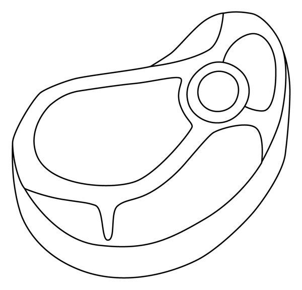 Cut of Meat Emoji coloring page image