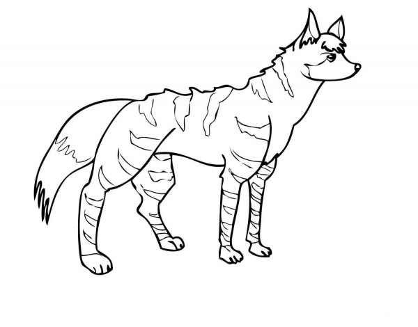 Cute Aardwolf coloring page image