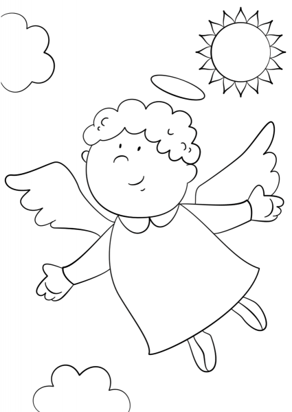 Cute Angel coloring page image