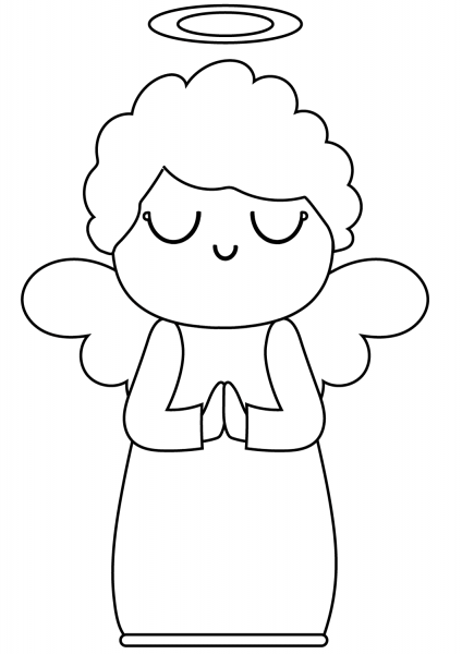 Cute Angel coloring page image