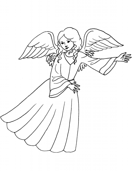 Cute Angel Girl coloring page image