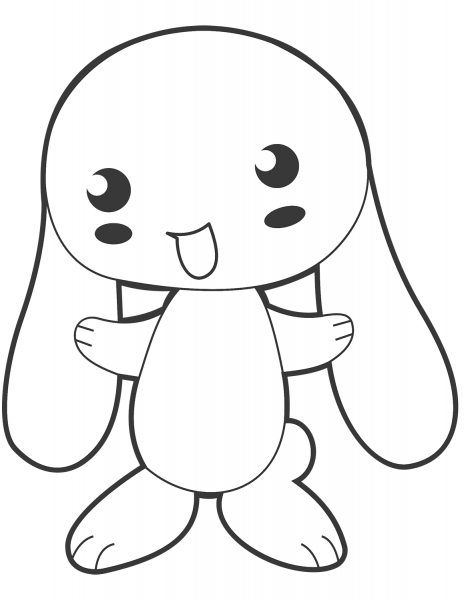 Cute Anime Bunny coloring page image