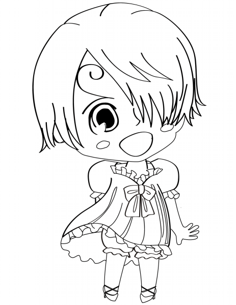 Cute Anime Girl coloring page image