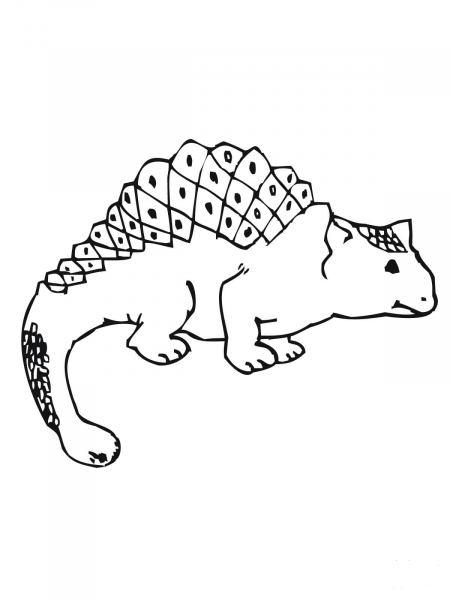 Cute Ankylosaurus coloring page image