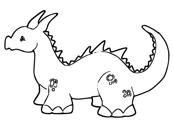 Cute Baby Dragon coloring page image