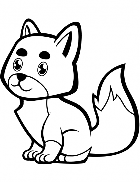 Cute Baby Fox coloring page image
