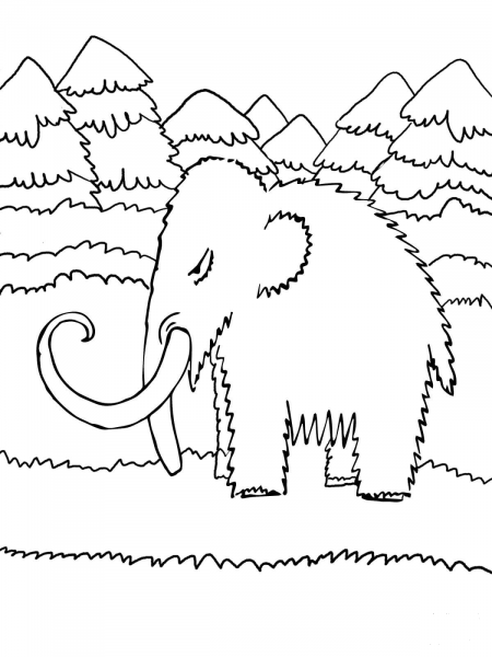 Cute Baby Mammoth coloring page image