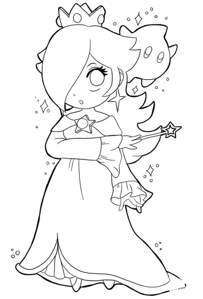 Cute Baby Rosalina coloring page image