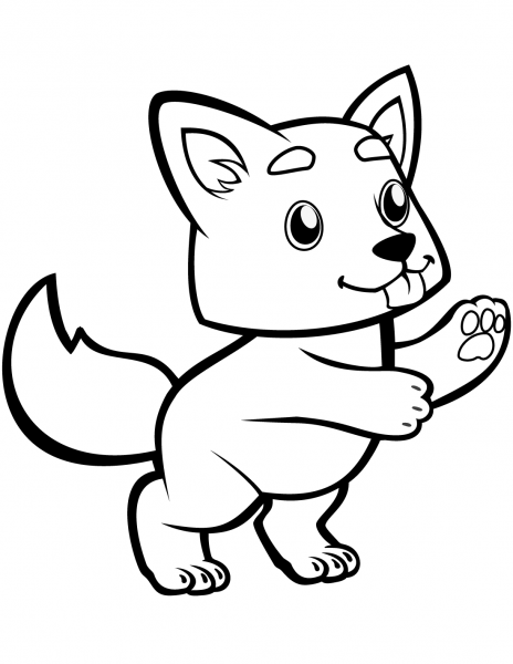 Cute Baby Wolf coloring page image