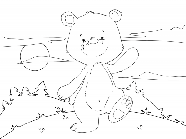 Cute Bear coloring page image