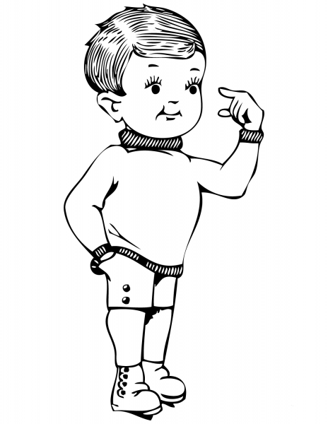 Cute Boy coloring page image