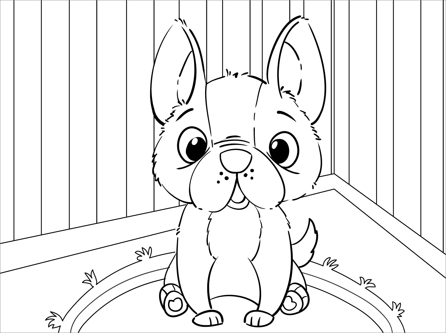 Cute Bulldog coloring page - ColouringPages