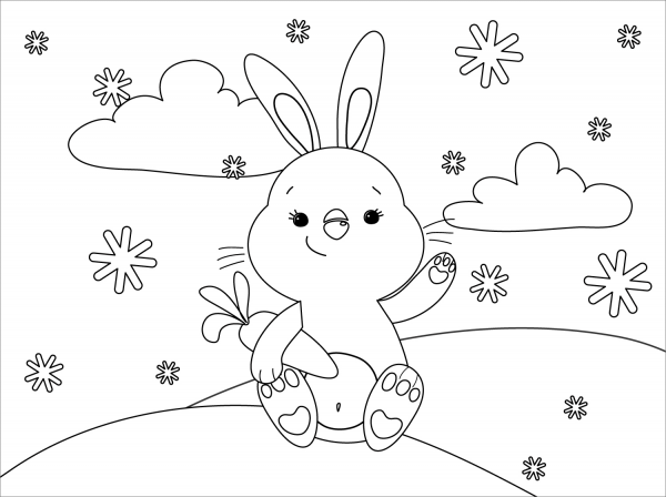 Cute Bunny coloring page image
