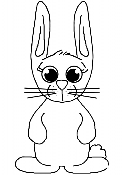 Cute Bunny coloring page image