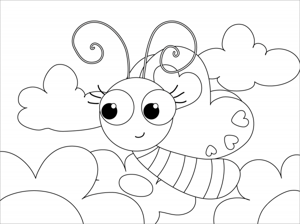 Cute Butterfly coloring page image
