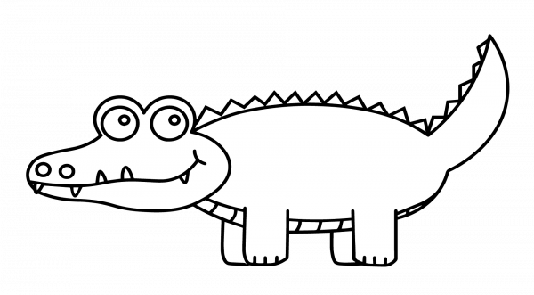 Cute Cartoon Alligator coloring page image