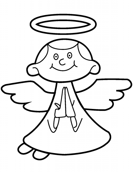Cute Cartoon Angel coloring page image