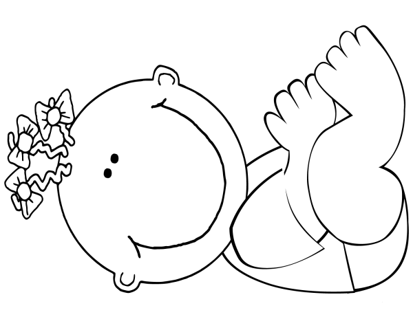 Cute Cartoon Baby coloring page image