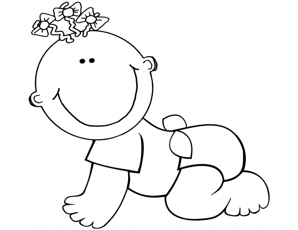 Cute Cartoon Baby coloring page image