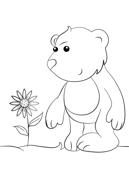Cute Cartoon Bear coloring page image