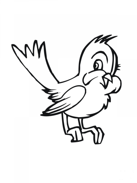 Cute Cartoon Bluebird coloring page image