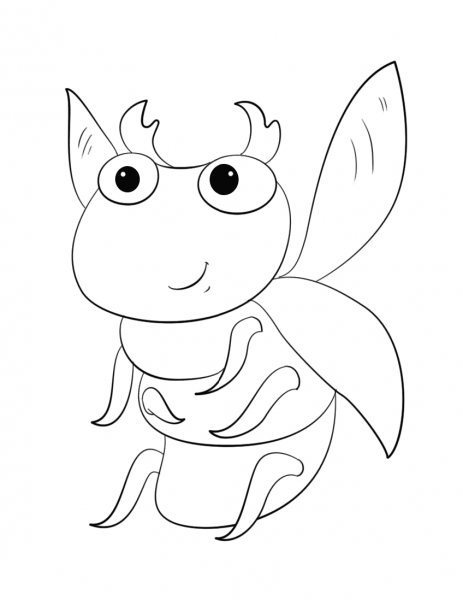 Cute Cartoon Bug coloring page image
