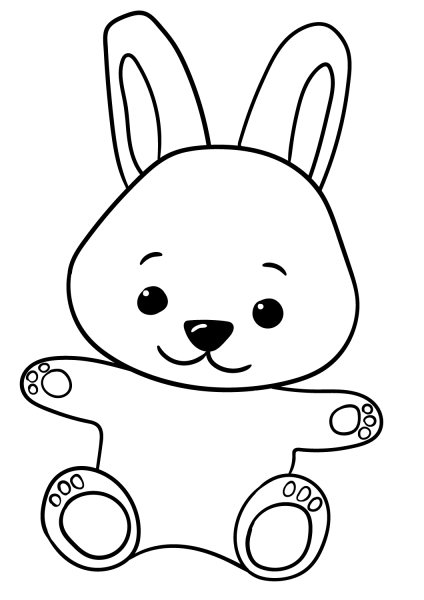 Cute Cartoon Bunny coloring page image