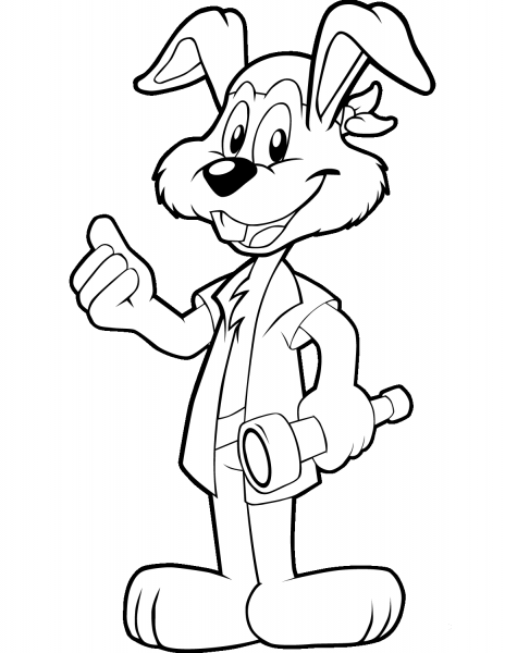 Cute Cartoon Bunny coloring page image