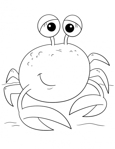 Cute Cartoon Crab coloring page image