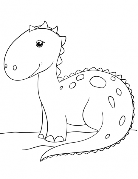Cute Cartoon Dinosaur coloring page image