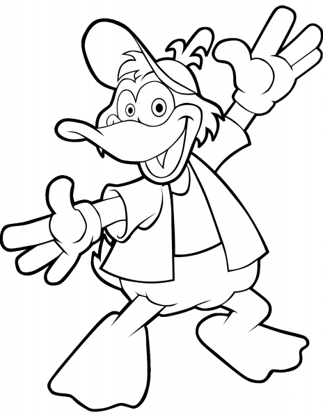 Cute Cartoon Duck coloring page image