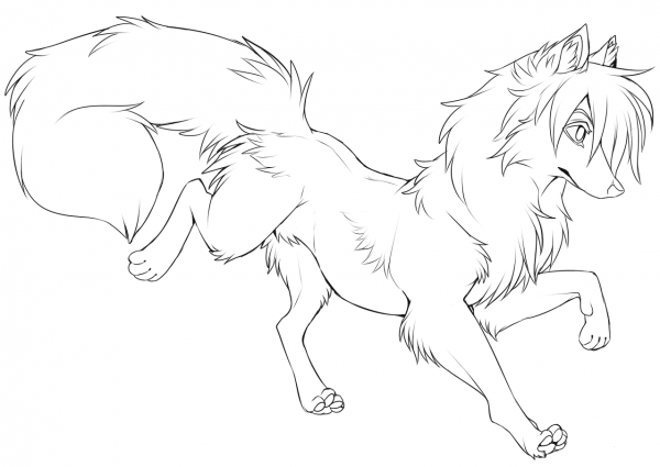Cute Cartoon Fox by Pikishi coloring page image