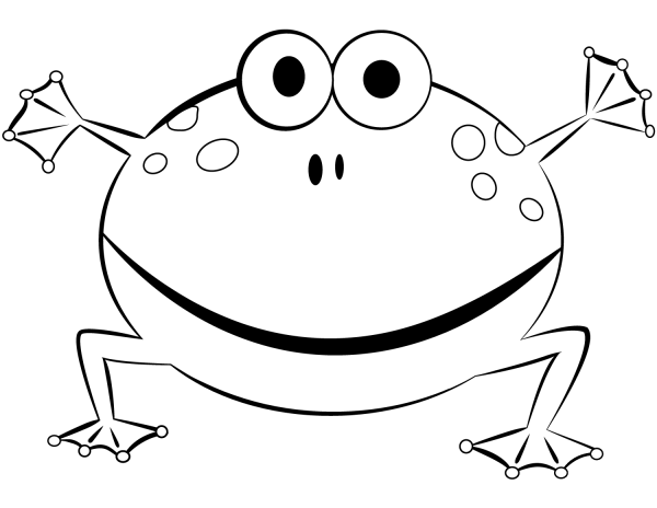 Cute Cartoon Frog coloring page image