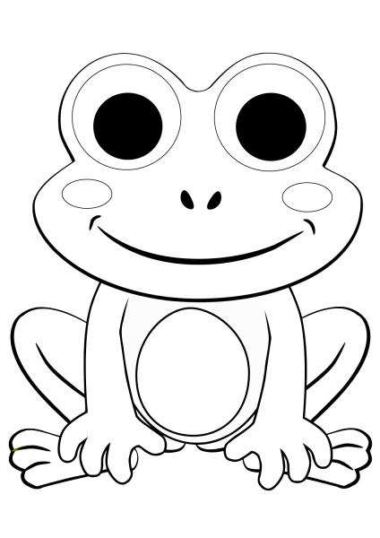 Cute Cartoon Frog  coloring page image