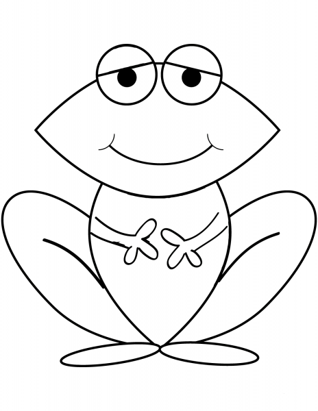 Cute Cartoon Frog coloring page image
