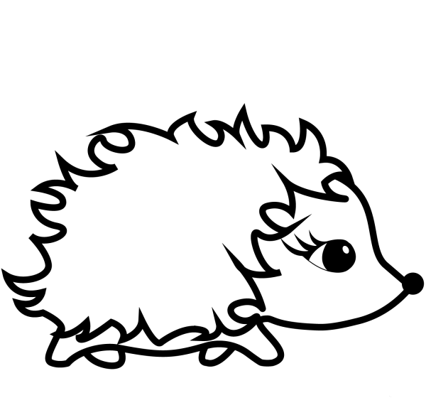 Cute Cartoon Hedgehog coloring page image