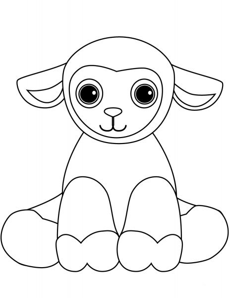 Cute Cartoon Lamb coloring page image